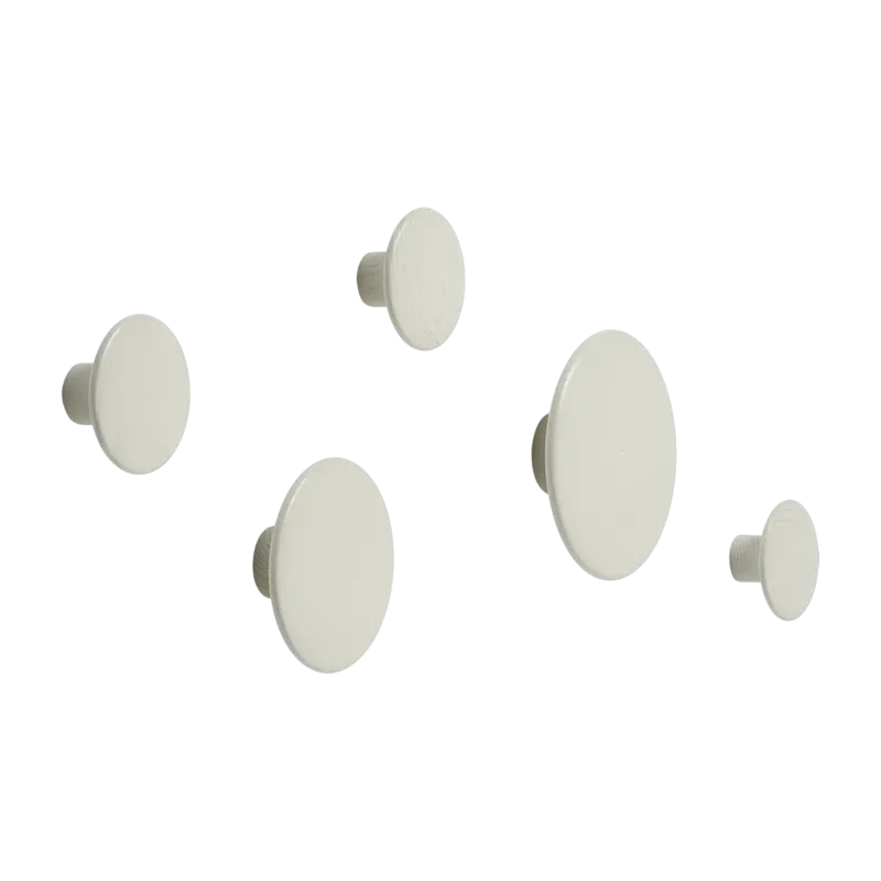 5 Patères rondes off-white blanc cassé The Dots - Muuto