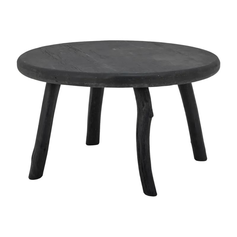Table basse ronde en bois de pin récupéré noir 70 x 43 cm Milos - Bloomingville