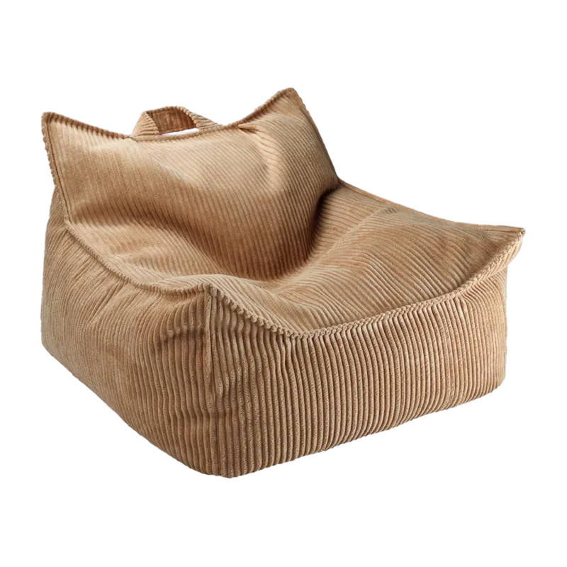 Pouf fauteuil en velours côtelé toffee 80 x 70 cm - Wigiwama