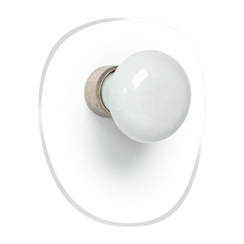 Bouton d'ameublement en porcelaine blanche 3cm - Merigous