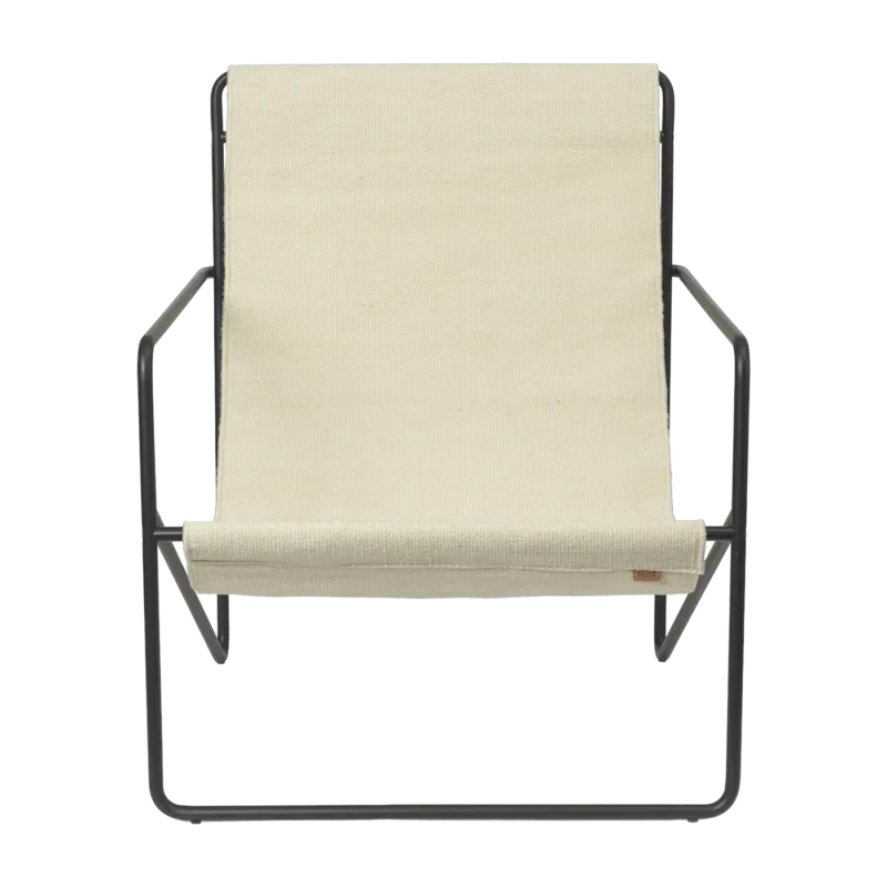 Fauteuil en métal noir et tissu recyclé cloud 63 x 77 cm Desert - Ferm Living