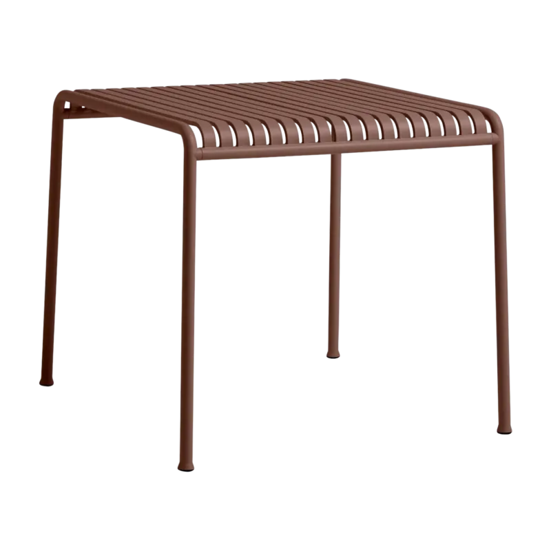 Table à manger d'extérieur en métal rouge 82,5x90cm Palissade - HAY