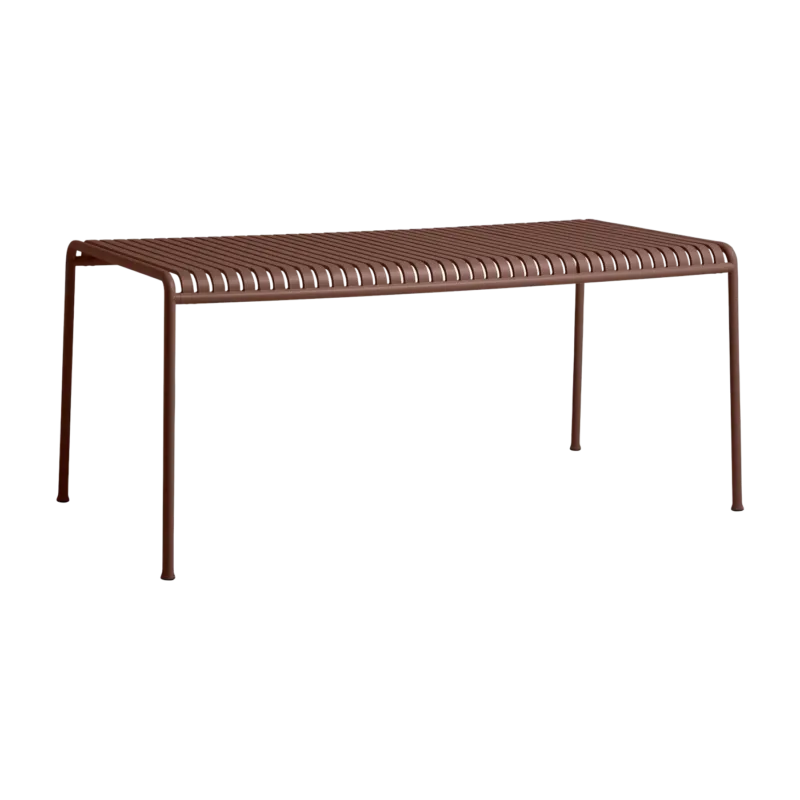 Table à manger d'extérieur en métal rouge 170x90cm Palissade - HAY