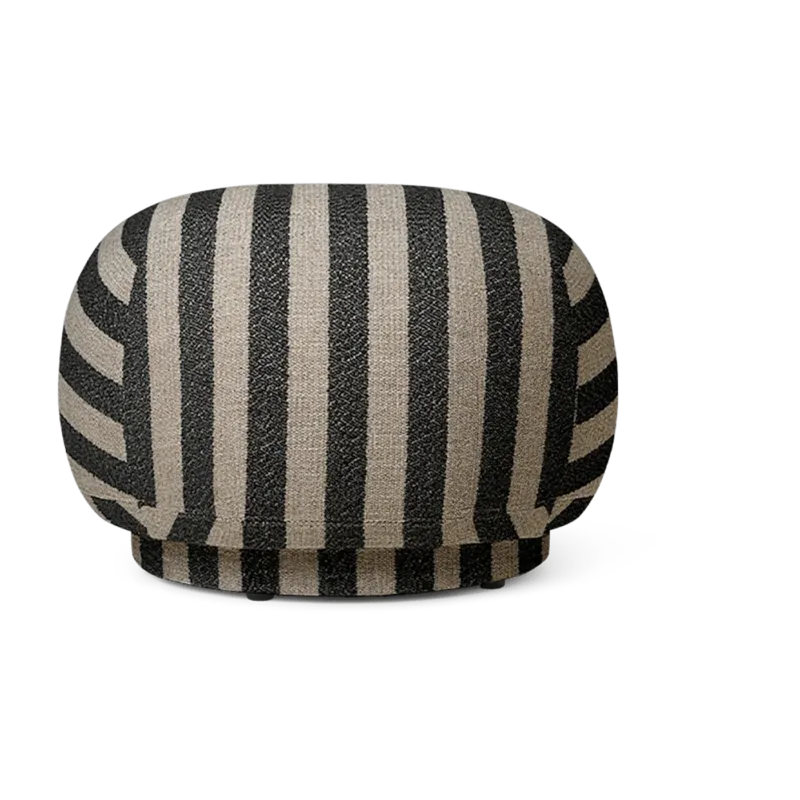 Pouf louisiana sable et noir 60 x 41 cm Rico - Ferm living
