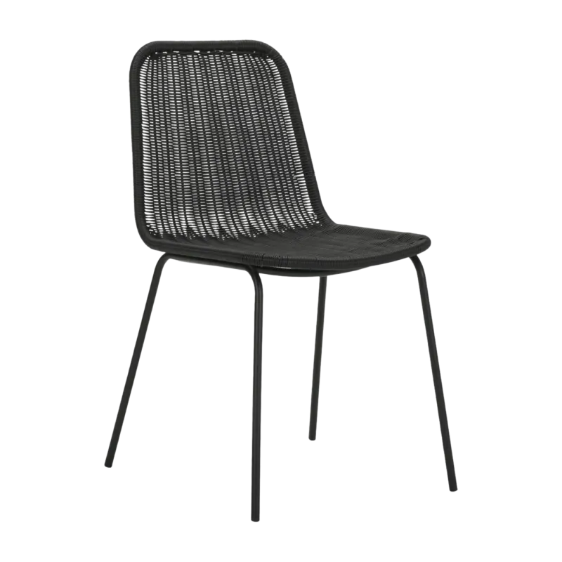 Chaise en polyrotin noir Hapur - House Doctor