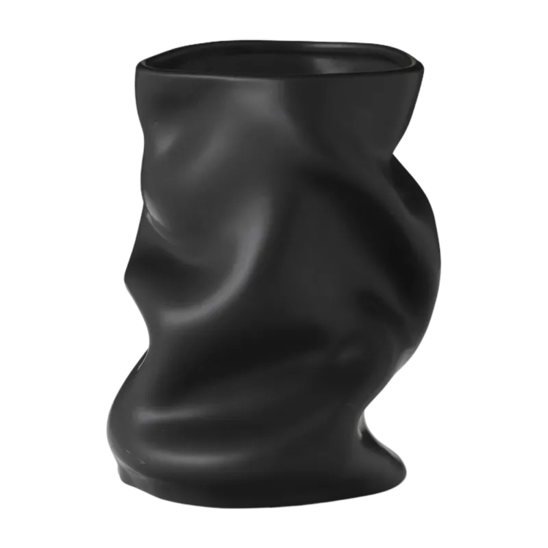 Vase en céramique noir 20 x 16 cm Collapse - Audo