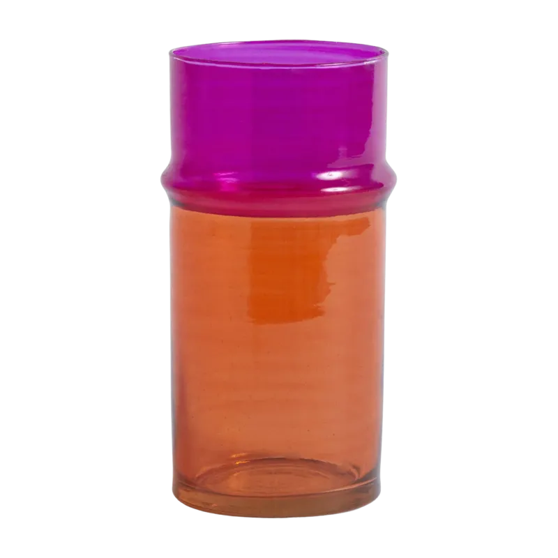 Vase en verre soufflé orange et rose 9 x 20 cm Moroccan - HAY