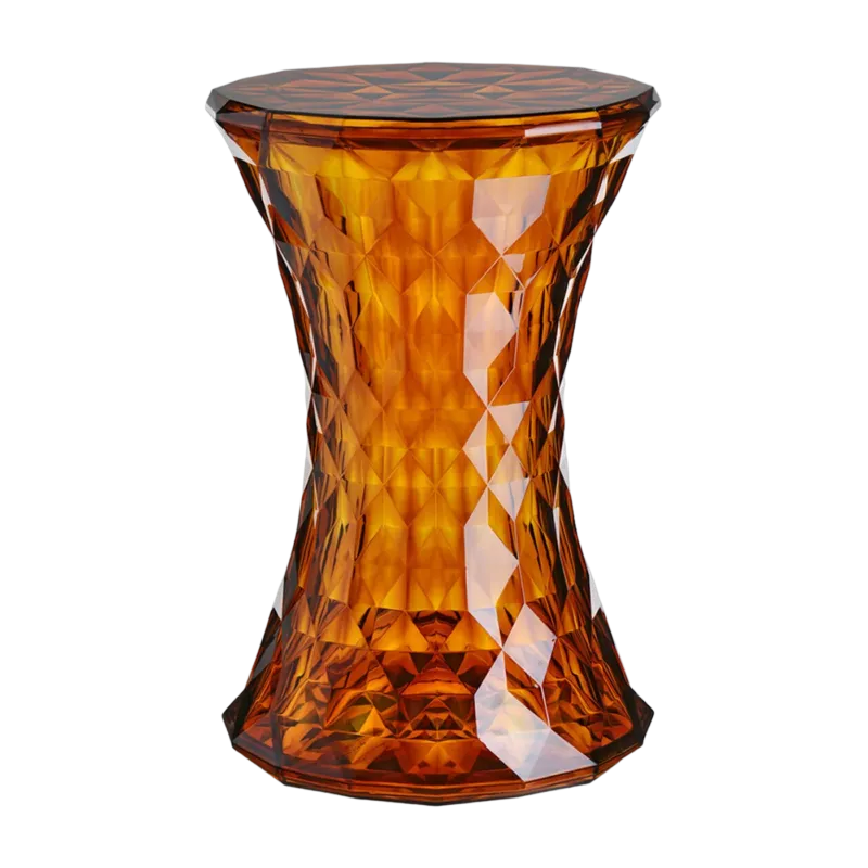 Tabouret en polycarbonate ambre 45 x 30 cm Stone - Kartell