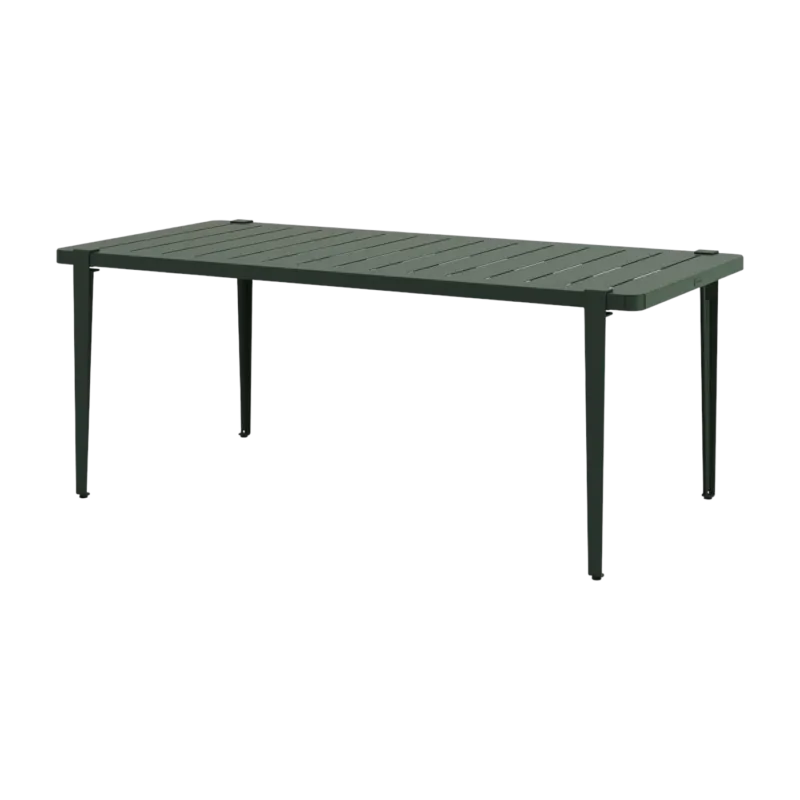 Table à manger en acier vert sapin 190 x 90 x 75 cm Midi - TIPTOE