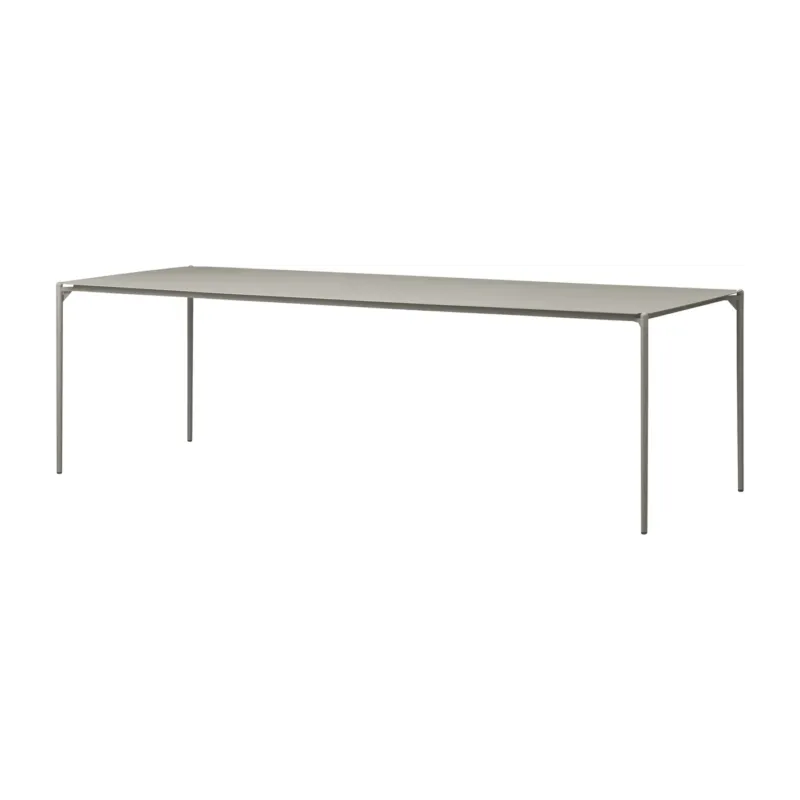 Table à manger en acier taupe 240 x 90 cm Novo - AYTM