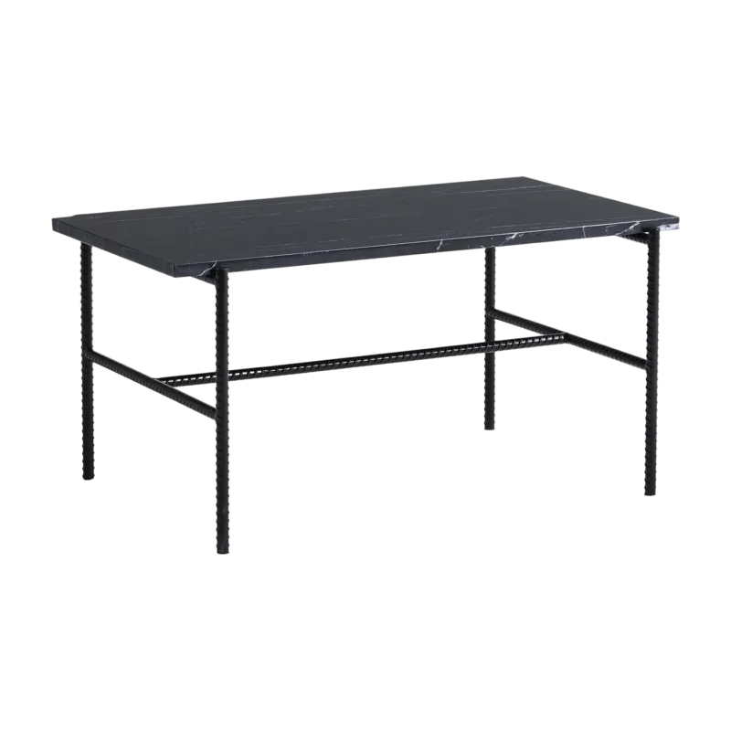 Table basse en marbre et piètement en acier noir 80 x 49 x 40 cm Rebar - Hay