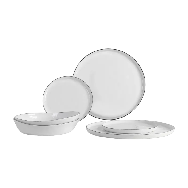 Service de vaisselle pour deux en grès blanc Nordic Salt - Broste Copenhagen