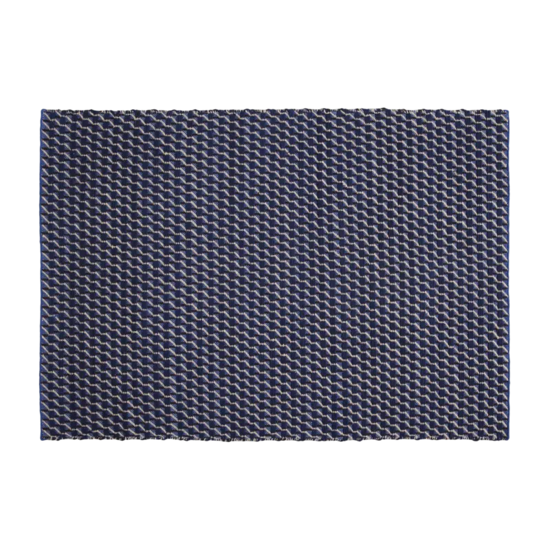 Tapis en laine bleu et blanc 200x140 cm Channel - HAY