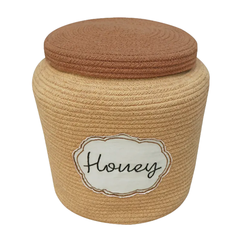Panier de rangement en coton jaune Honey - Lorena Canals