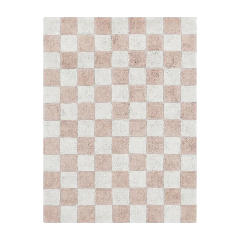 Tapis lavable en coton rose 160x120 cm Tiles - Lorena Canals