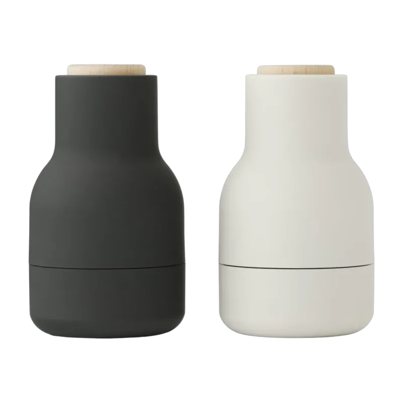 2 Moulins à sel et à poivre en céramique charbon et blanc Bottle Grinder - Audo