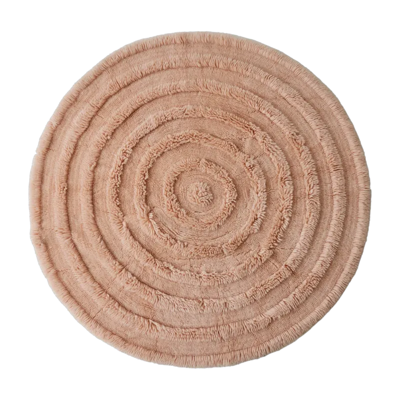 Tapis rond doux en laine rose 150 cm - HKliving