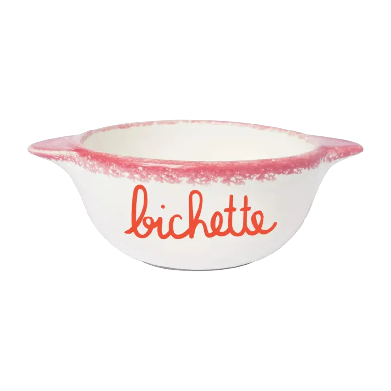 Bol breton en faïence blanche Bichette - Pied de poule