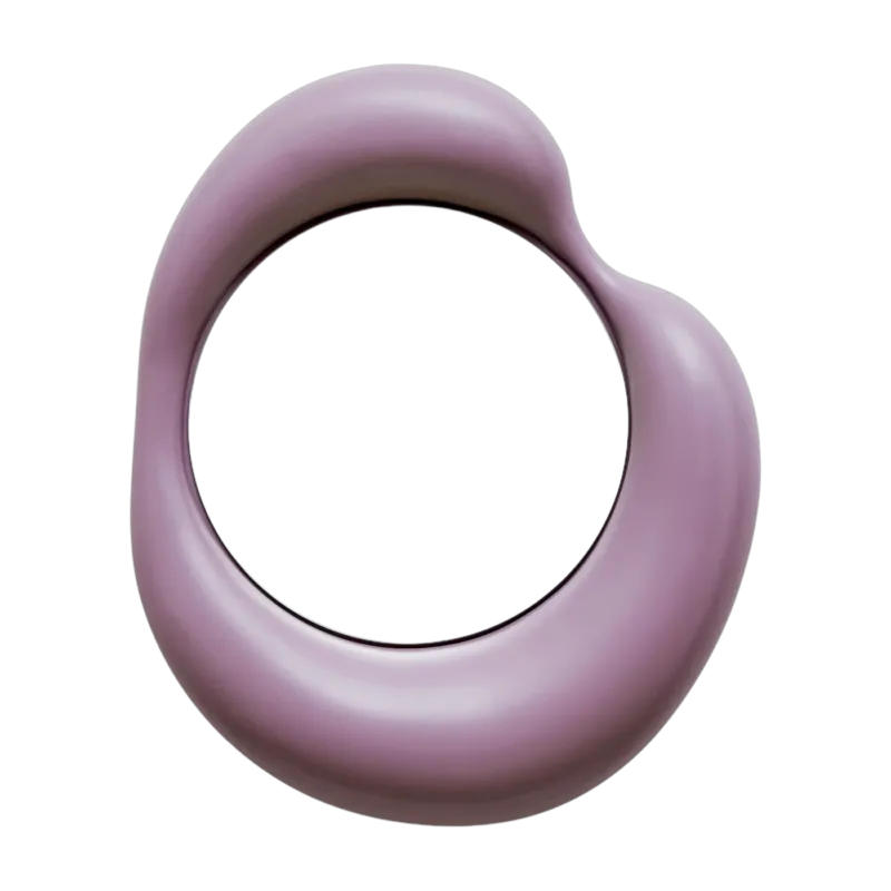 Petit miroir design en céramique lilas Ingres Auguste - Moustache
