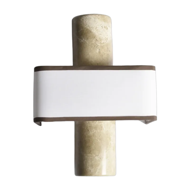 Applique murale en marbre beige 31 cm Hossa - ENOstudio