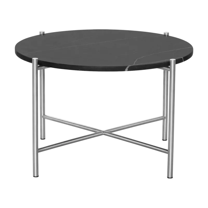 Table basse ronde en marbre noir et acier inoxydable 60 cm - HANDVÄRK
