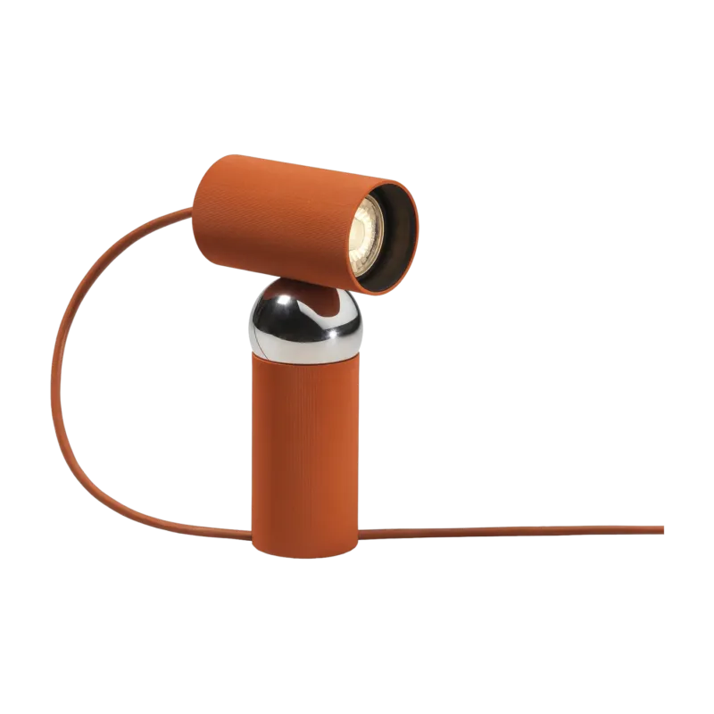 Lampe de table orientable en polycarbonate tomate 10,4x20,3cm Bilboquet - Flos