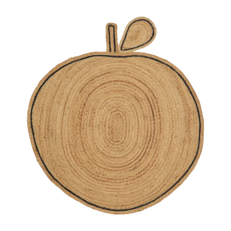 Tapis pour enfant en jute tressée naturel 110x120 cm Apple - Ferm Living
