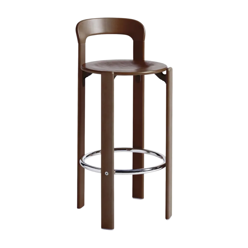 Chaise de bar en bois de hêtre marron 75 cm Rey - HAY