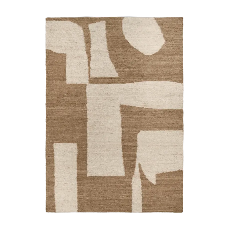 Tapis en laine off-white et toffee 200x300 cm Piece - Ferm Living