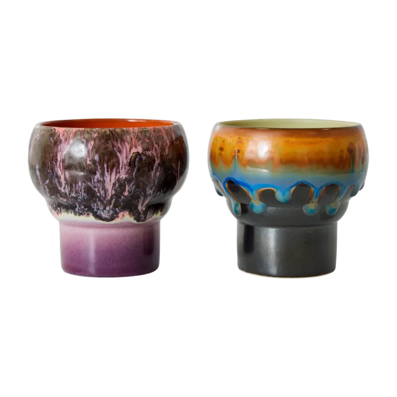 2 Tasses à café lungo en céramique Merge Vaisselle 70's - HKliving