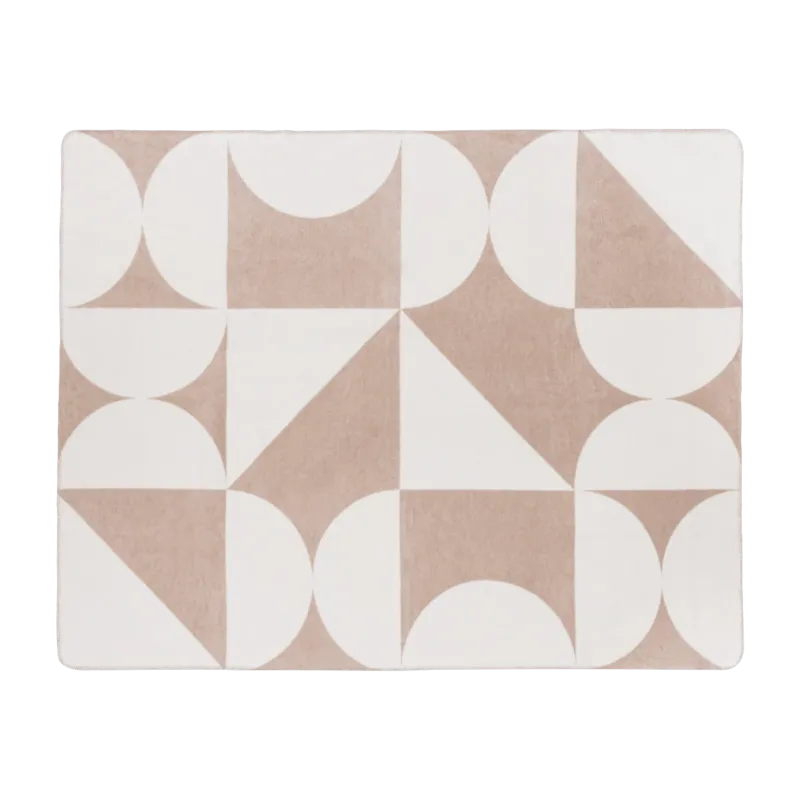 Plaid en coton beige et caramel 150 x 200 cm Tul - noo.ma