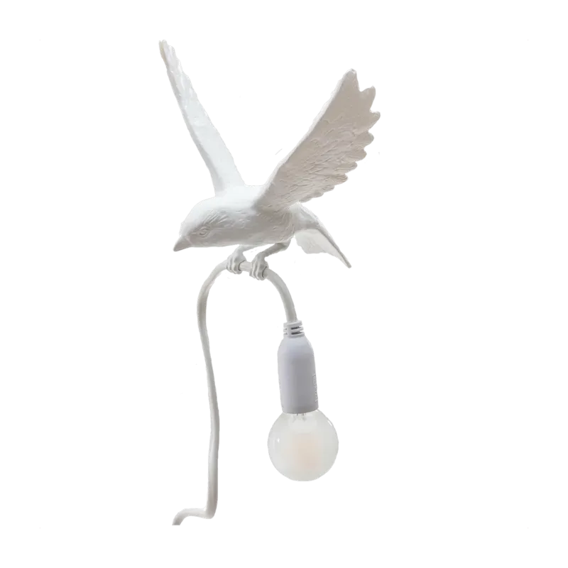Lampe avec pince en résine blanche Landing Sparrow - Seletti