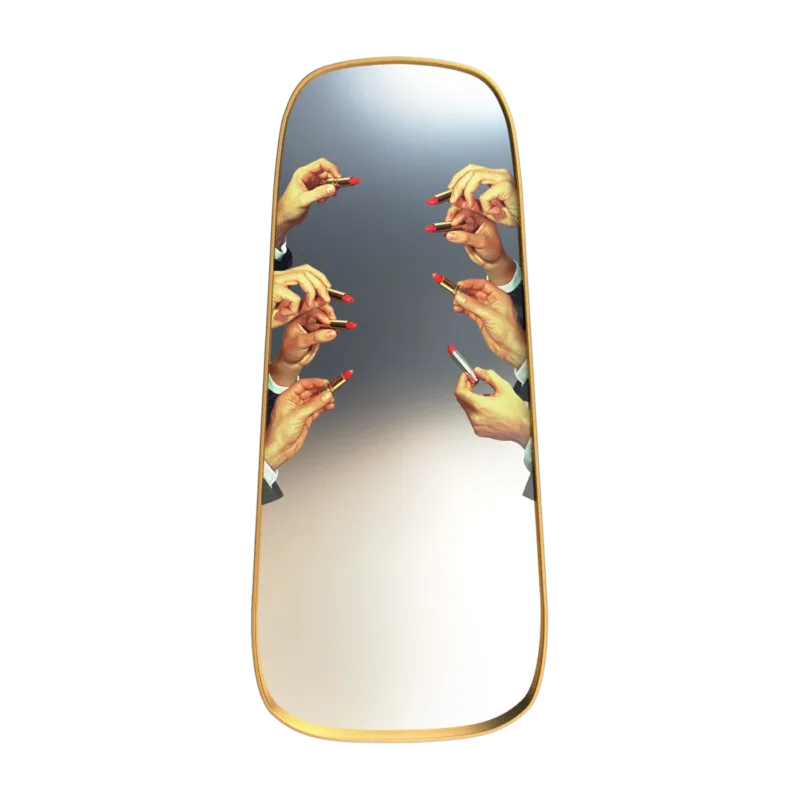 Miroir à cadre doré 62 x 140 cm Lipsticks - Seletti