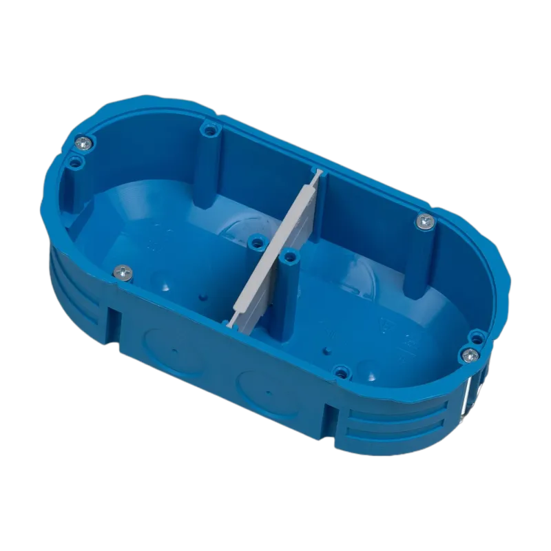 Boîtier d'encastrement standard prise 2G plastique bleu 13 cm - Buster+Punch