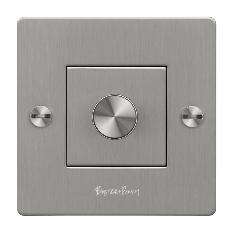Interrupteur gradateur 1G argent 100W Dimmer - Buster+Punch