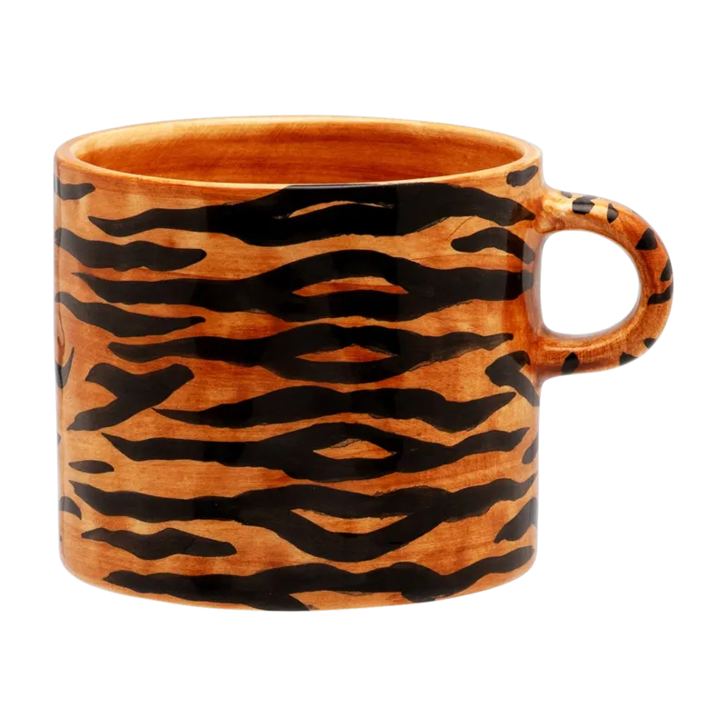 Mug en céramique motif tigre 10 x 12,5 cm Tiger Stripe - Anna + Nina