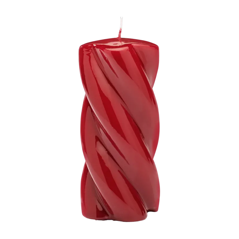 Bougie en paraffine rouge 5 x 15 cm Blunt Twisted - Anna + Nina