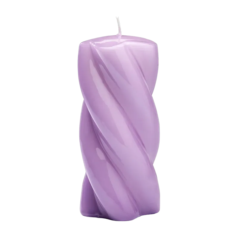 Bougie en paraffine lilas 5 x 15 cm Blunt Twisted - Anna + Nina