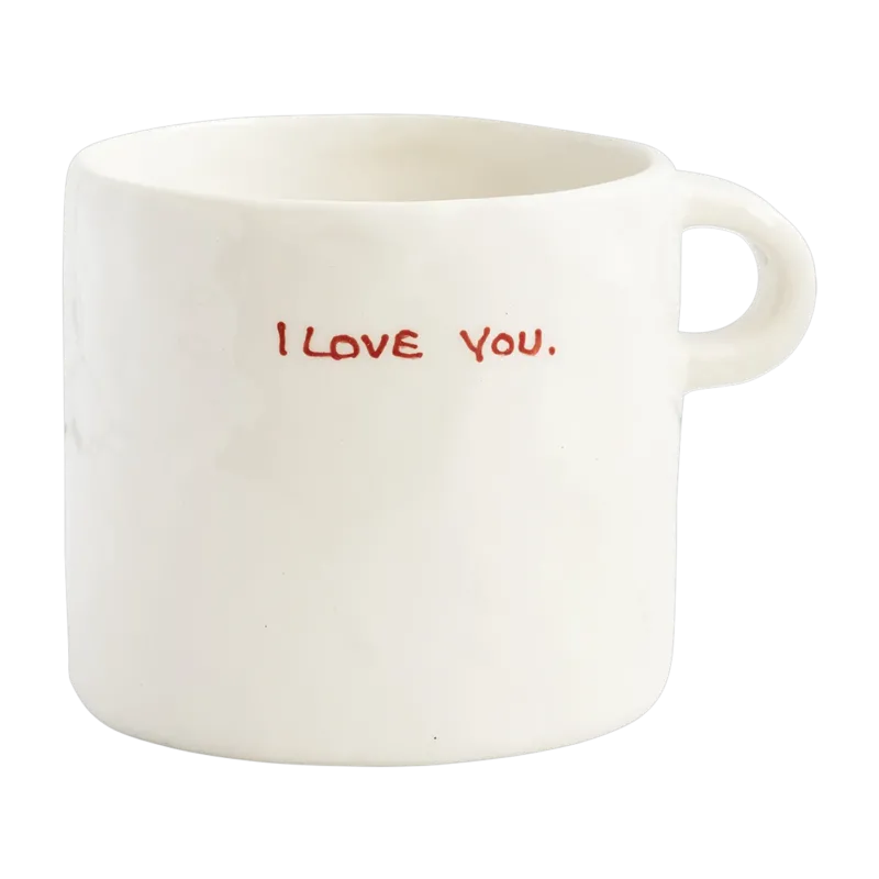Mug en céramique blanc avec écriture I Love You - Anna + Nina