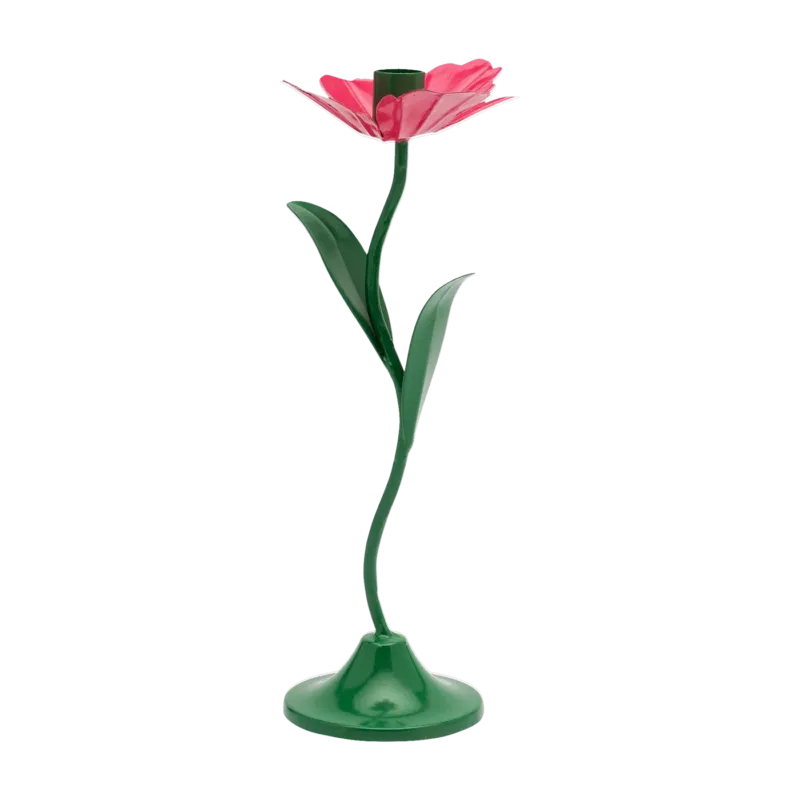 Bougeoir en fer vert 11 x 29,5 cm Primrose - Anna + Nina