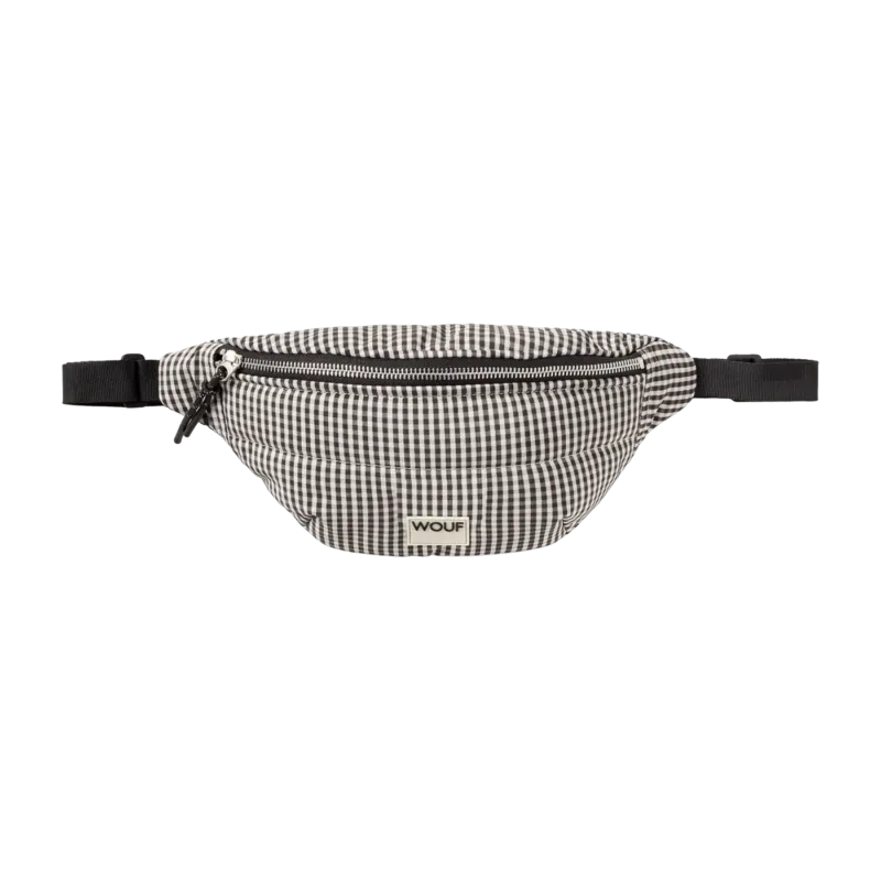 Sac banane en tissu recyclé noir et blanc 33 x 14 x 7 cm Chloe - Wouf