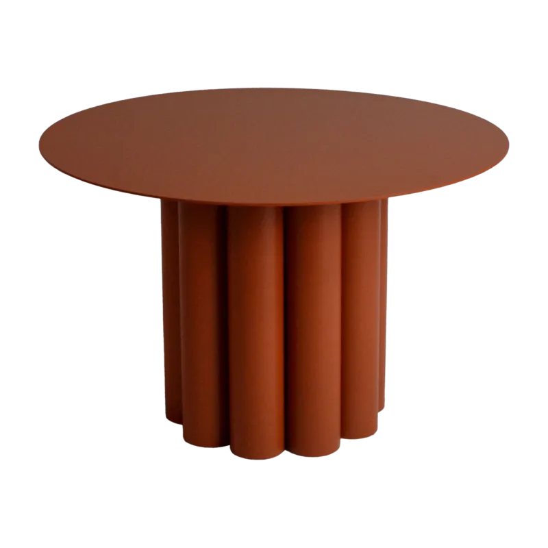 Table basse ronde en acier terracotta 60 x 38 cm Octave - Resistub