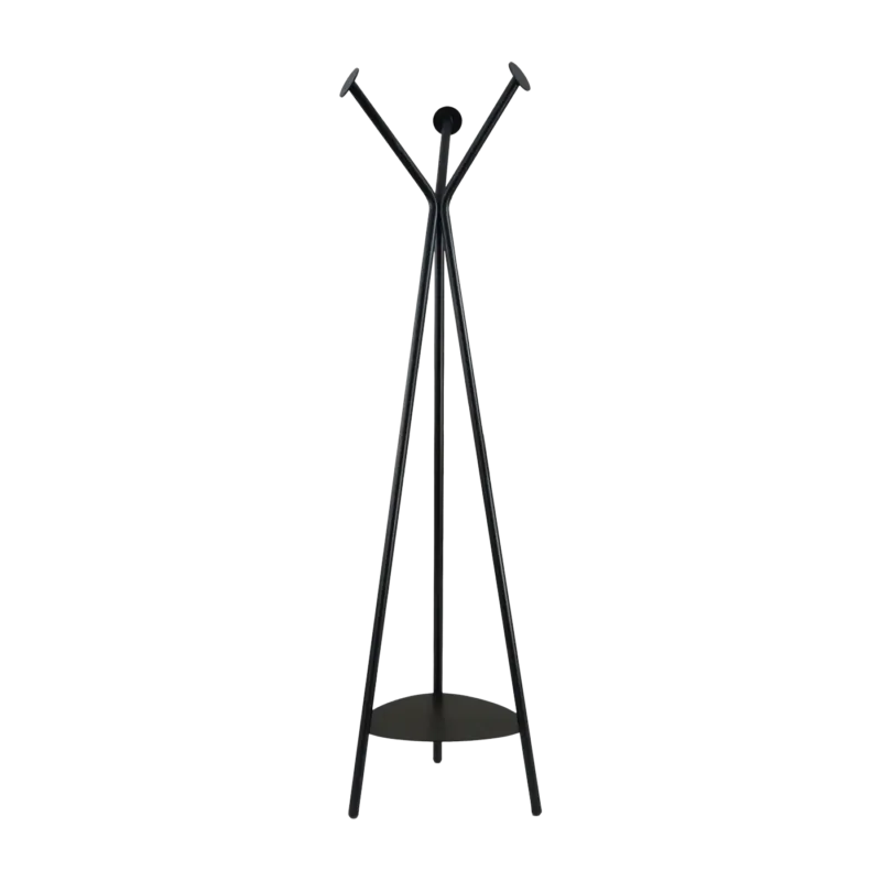Porte-manteau en acier noir 33 x 178 cm Edgar - Resistub