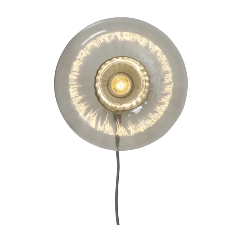 Applique murale ronde en verre transparent et or 27cm Bruxelles - It's about Romi