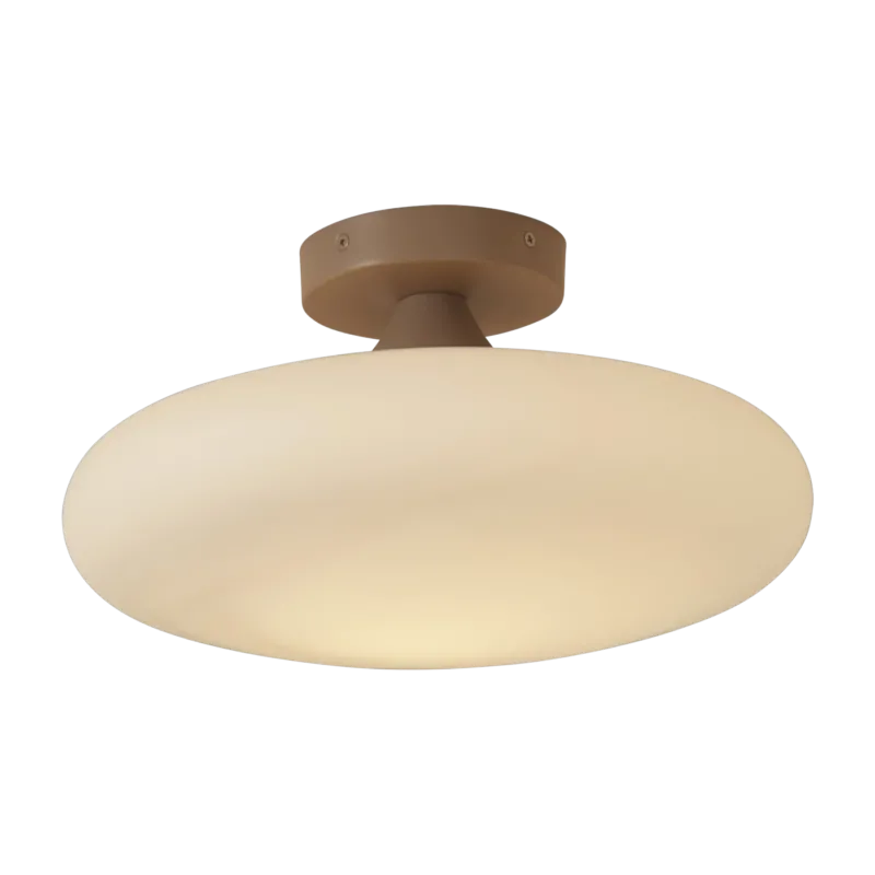 Plafonnier en verre blanc sable 34cm Sapporo - It's about Romi