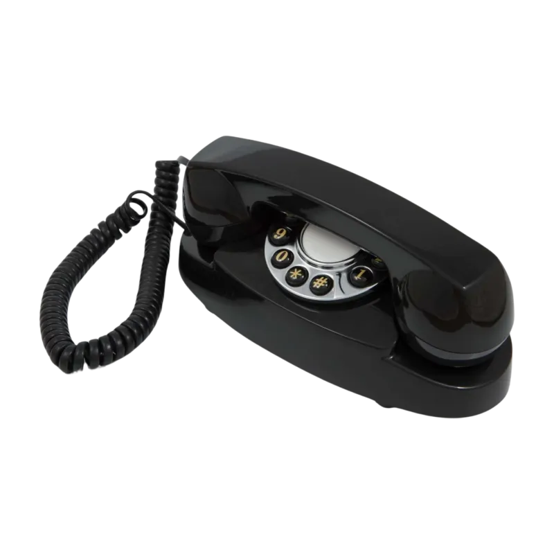 Téléphone à bouton poussoir noir Audrey - GPO Retro