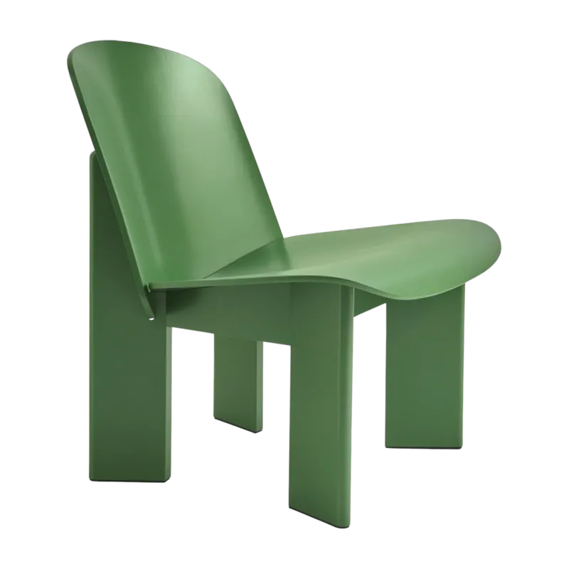 Fauteuil en hêtre vert laqué à l'eau Chisel - Hay
