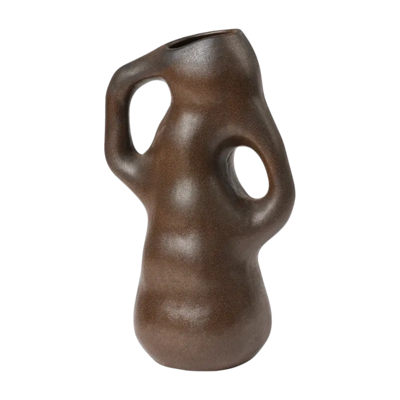 Vase en grès émaillé marron 35 cm Isolde - Broste Copenhagen