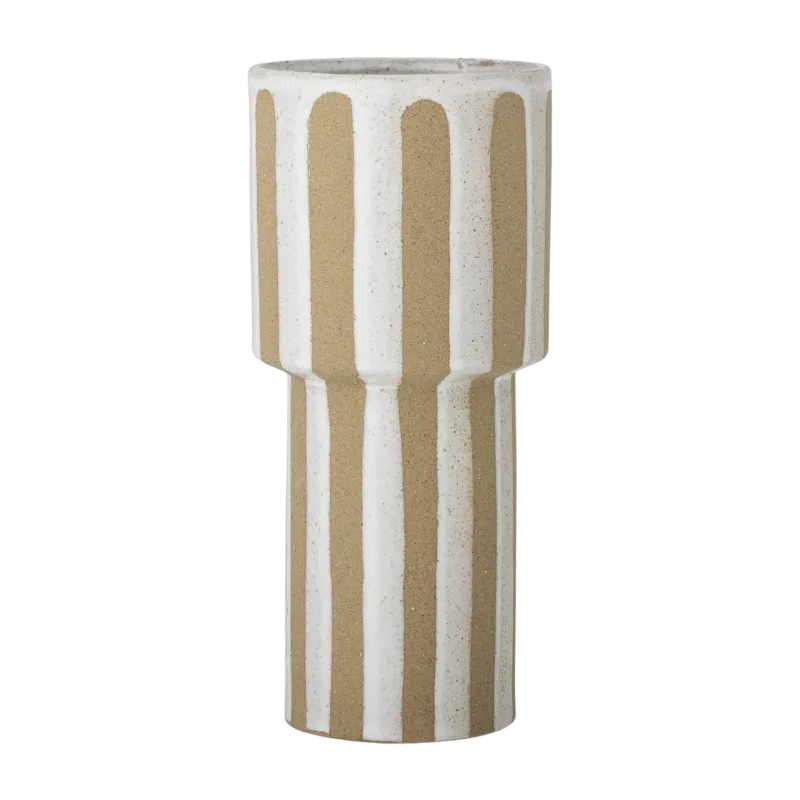 Vase en grès vernis blanc Awah - Bloomingville