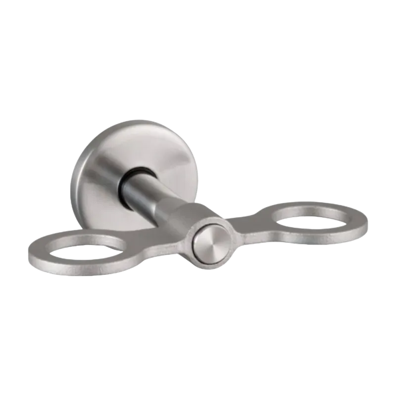 Porte bouteille de savon double en métal massif argent 14 cm - Buster+Punch